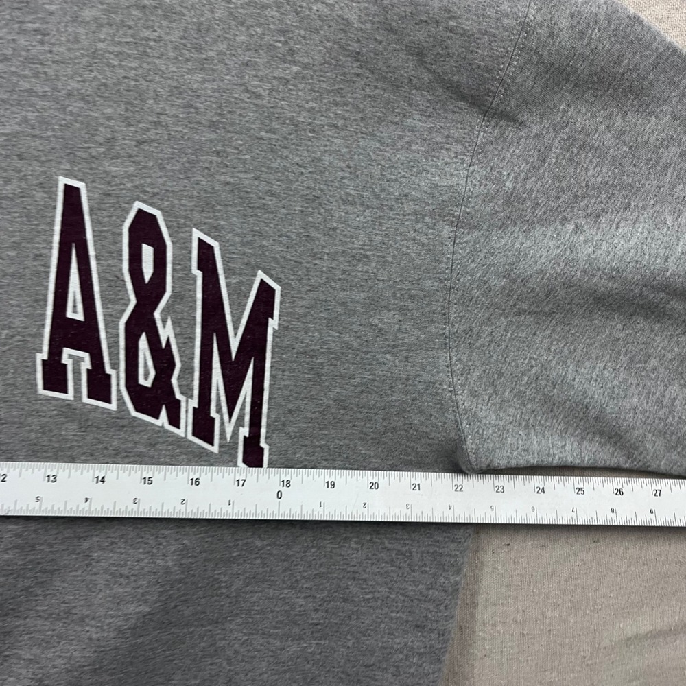 Champion Texas A&M Sweatshirt Mens Large Gray Crewneck Graphic Fleece Pullover - Picture 7 of 8